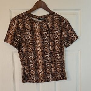 SHEIN Brown Snake Print Top